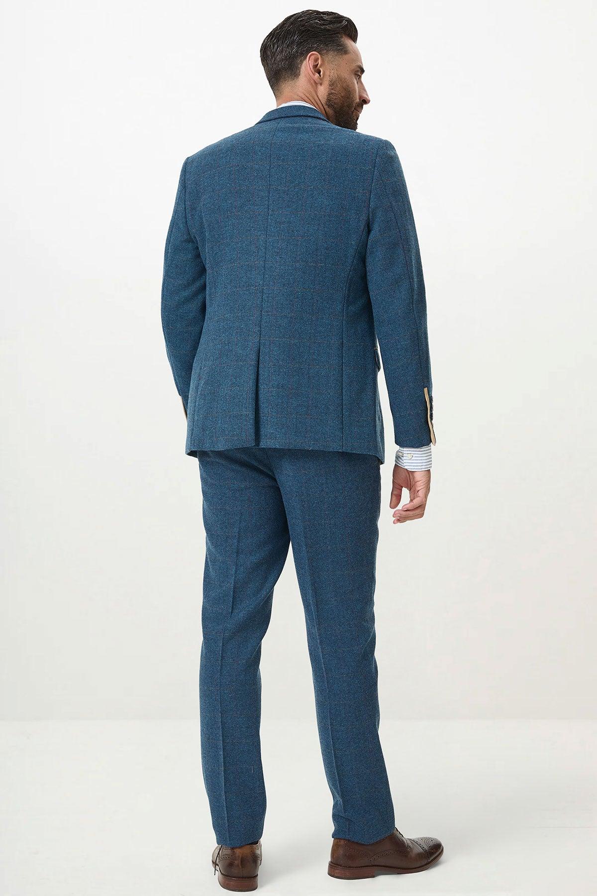 DION - Blue Tweed Check Two Piece Suit