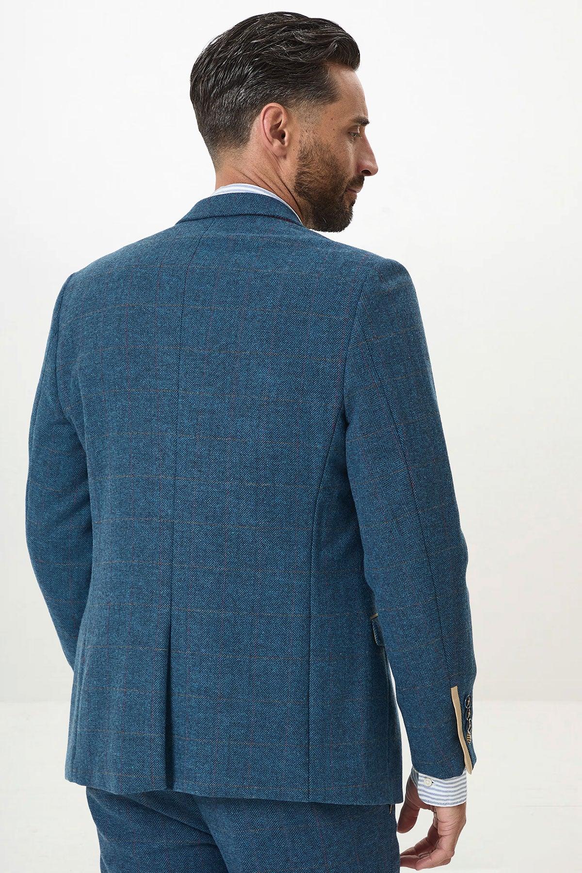 DION - Blue Tweed Check Two Piece Suit