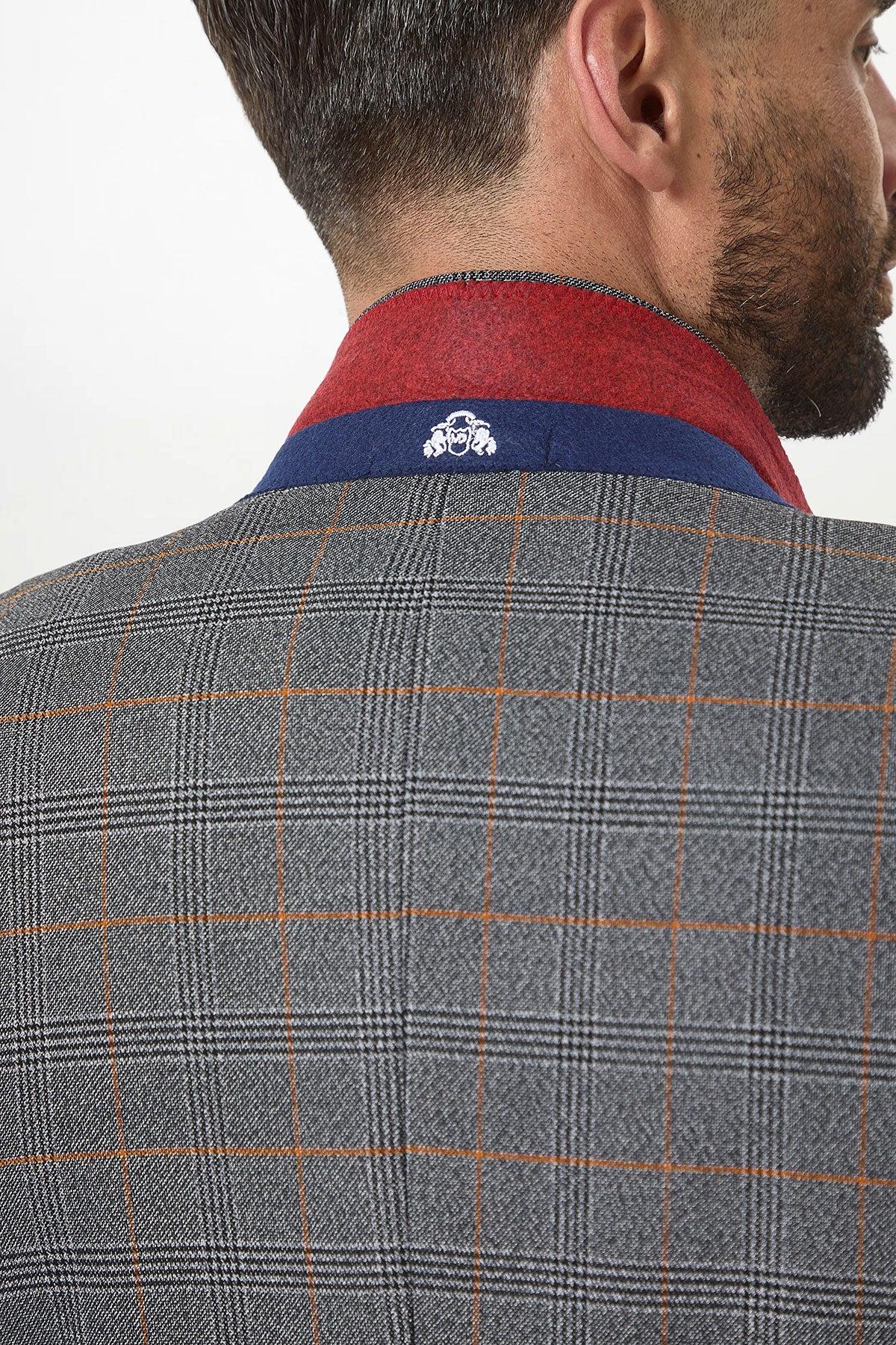 JENSON - Grey Check Suit with Double Breasted Waistcoat