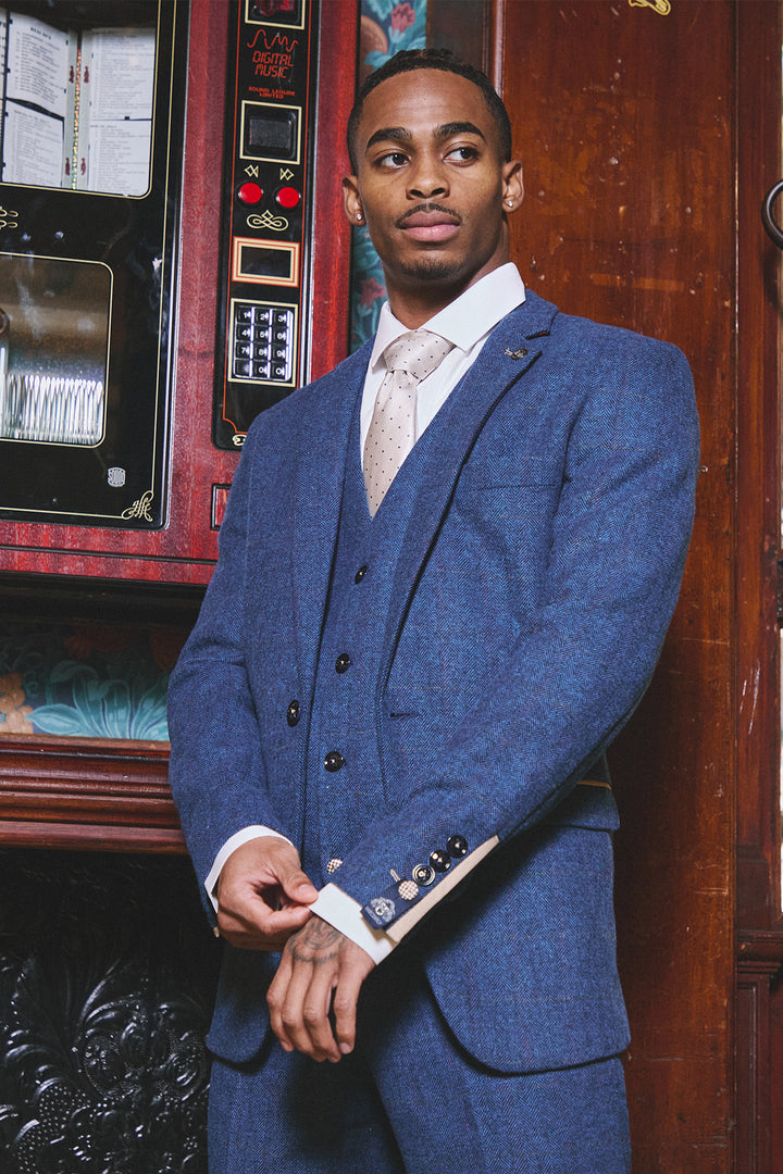 The WHU Collection - DION Blue Tweed Check Suit As Worn By Crysencio Summerville