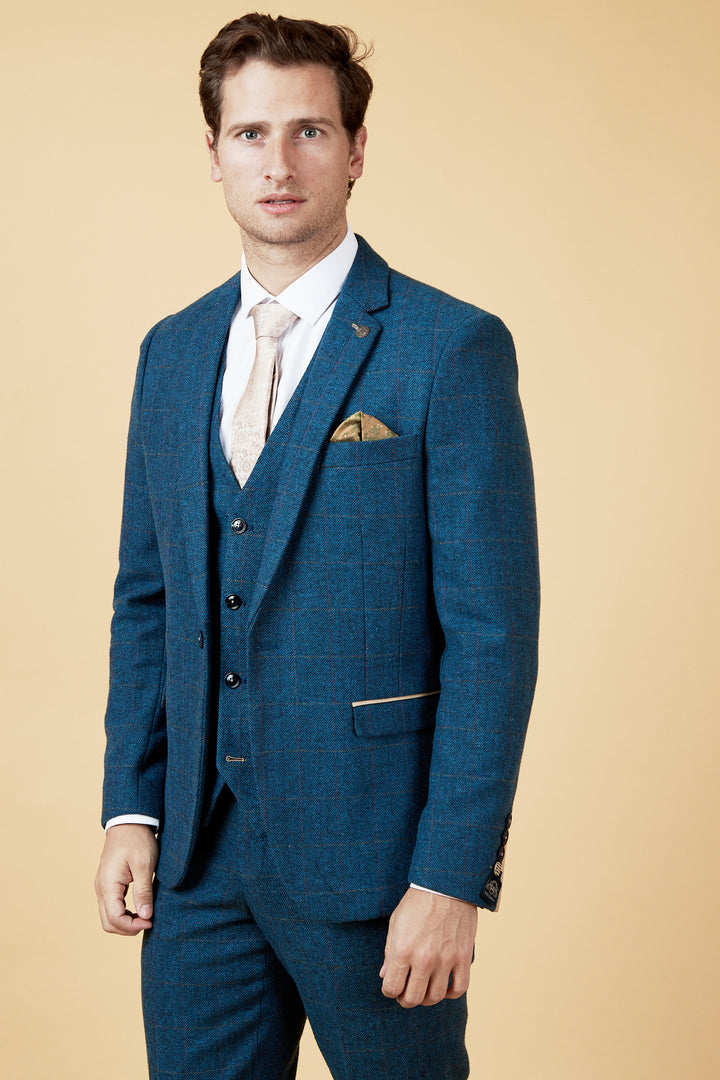 DION - Blue Tweed Check Blazer