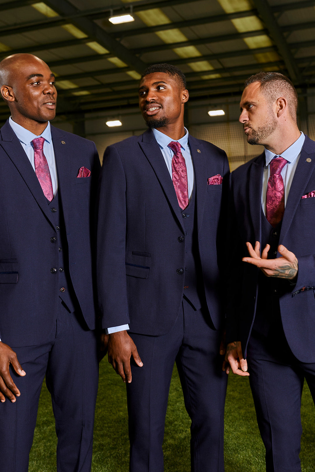 The WHU Collection - BROMLEY Navy Check Three Piece Suit As Worn By Danny Ings