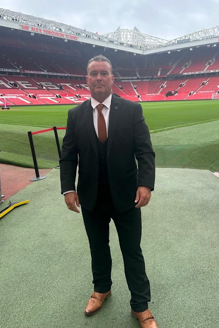 Former Manchester United Footballer Ben Thornley in Bromley Olive Green Suit