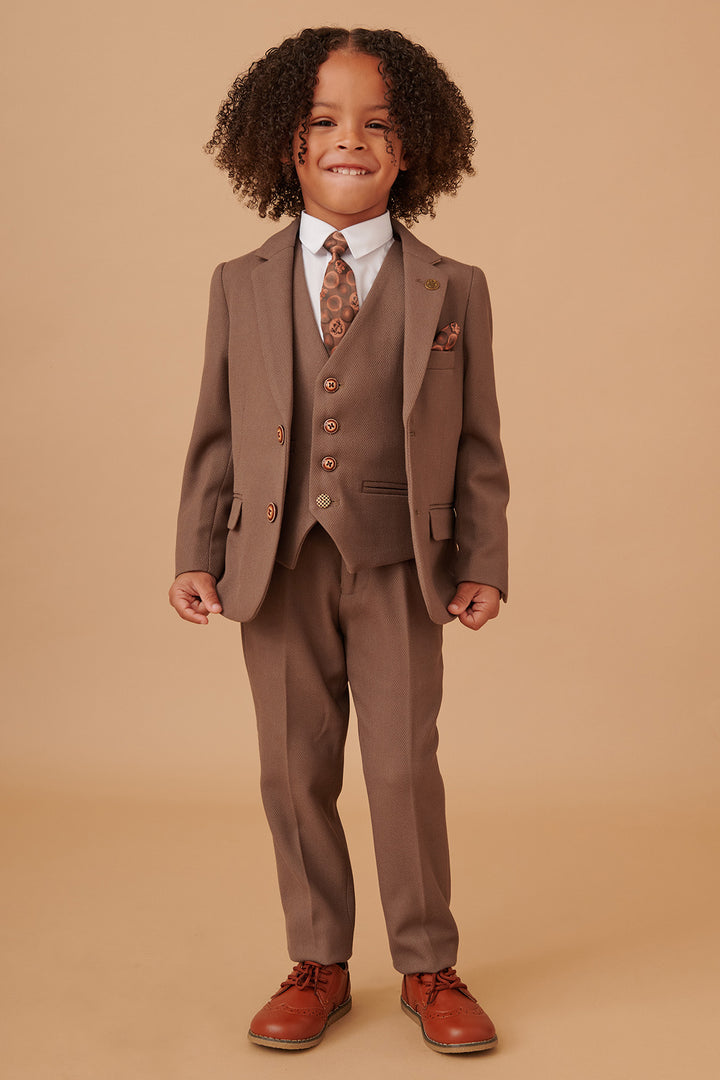 HM5 - Children's Tan Tailored Three Piece Suit