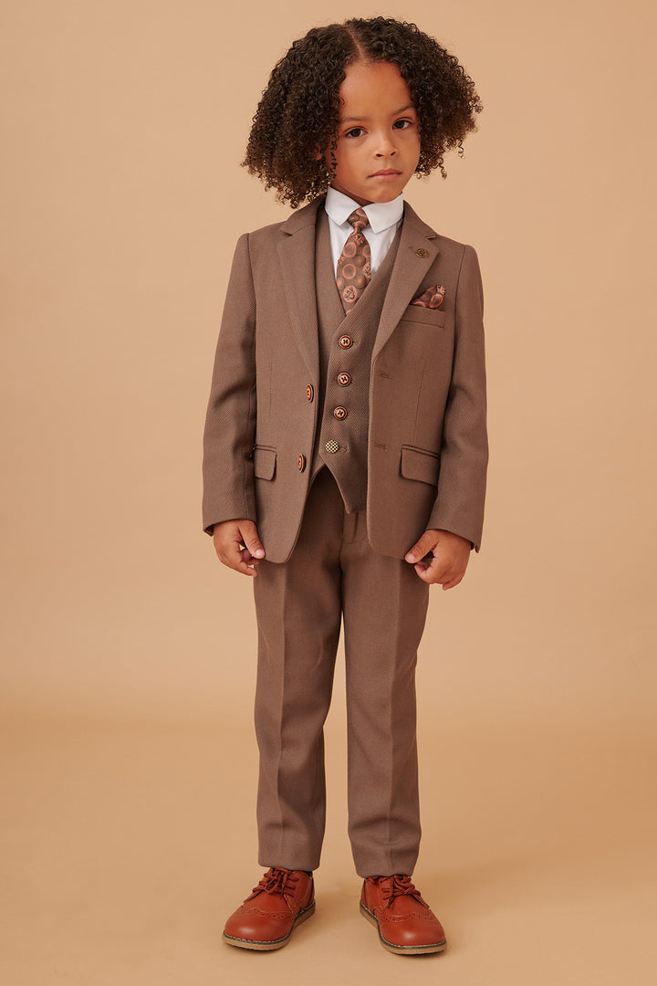 HM5 - Children's Tan Tailored Three Piece Suit