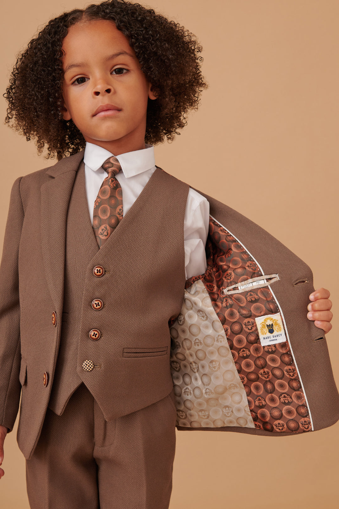 HM5 - Children's Tan Tailored Three Piece Suit