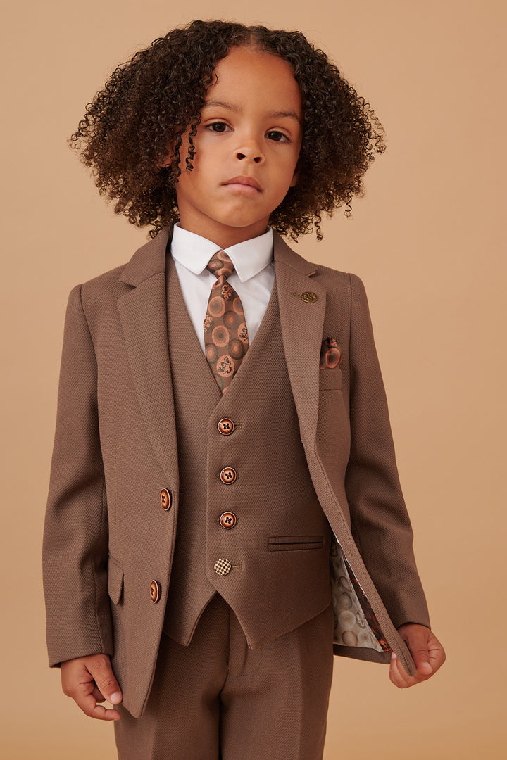 HM5 - Children's Tan Tailored Three Piece Suit