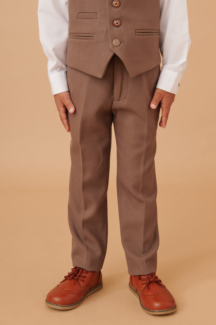 HM5 - Children's Tan Tailored Three Piece Suit