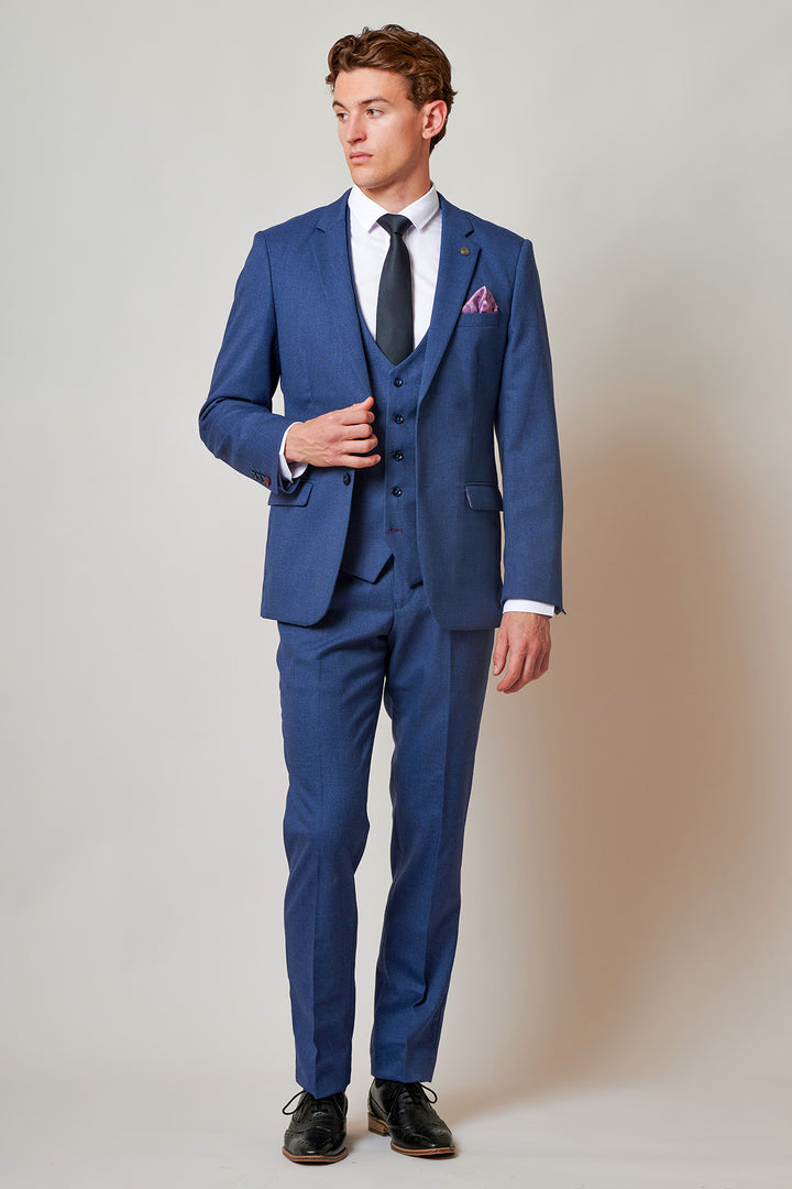 The Everton Collection | Tim Iroegbunam In ASHLEY Navy Blue Three Piece Suit