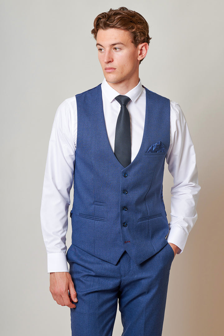 The Everton Collection | Tim Iroegbunam In ASHLEY Navy Blue Three Piece Suit