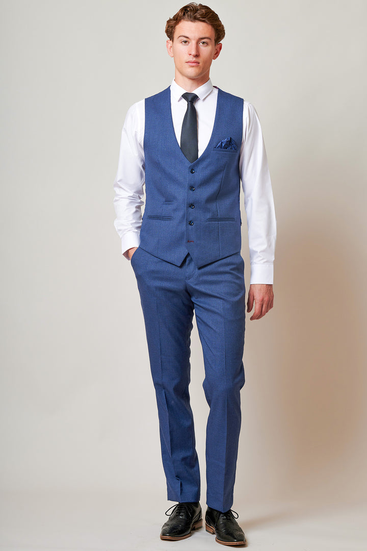 The Everton Collection | Tim Iroegbunam In ASHLEY Navy Blue Three Piece Suit