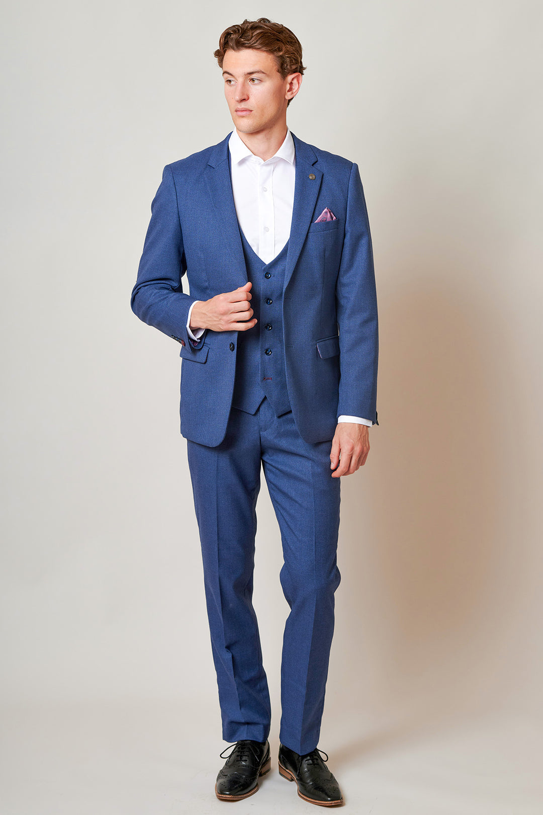 The Everton Collection | Tim Iroegbunam In ASHLEY Navy Blue Three Piece Suit