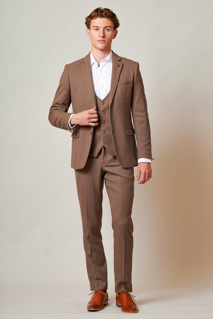 HM5 - Tan Tailored Three Piece Suit