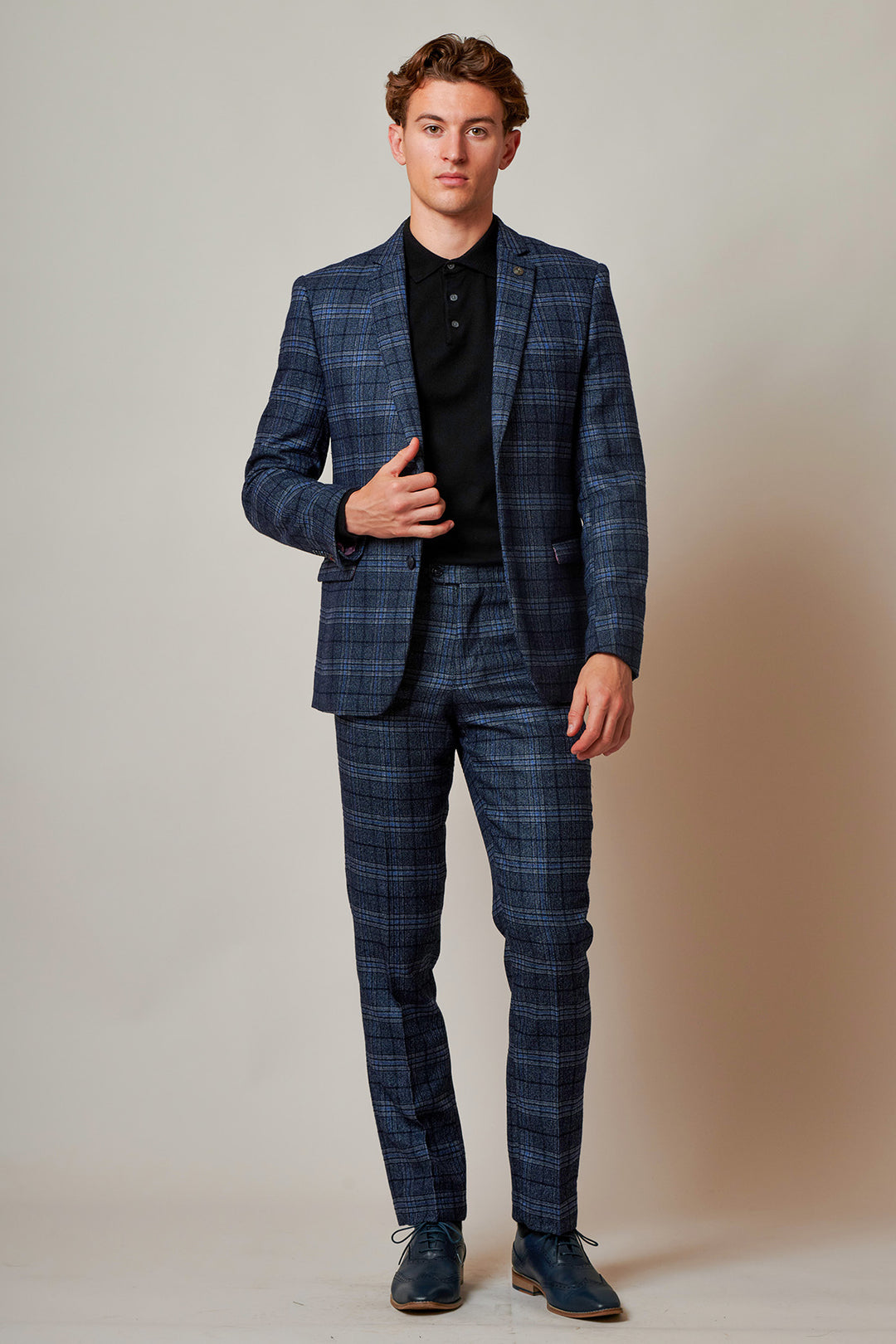 ANDY - Blue Check Two Piece Suit Marc Darcy ANDY - Blue Check Two Piece Suit Marc Darcy