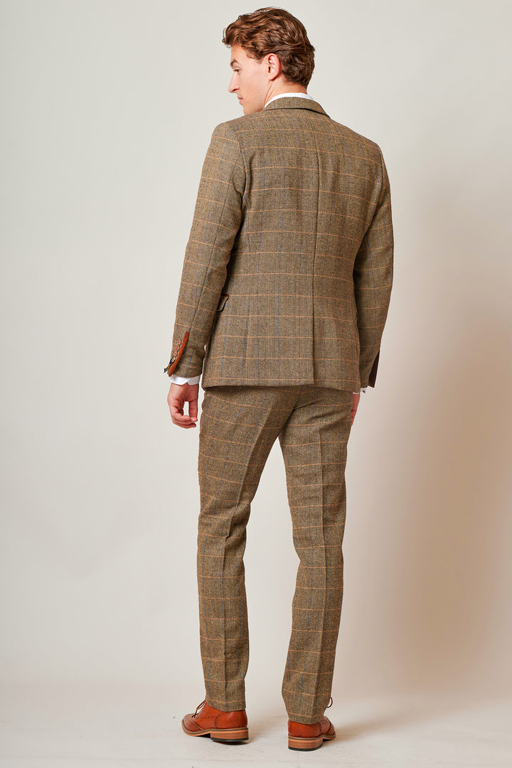 TED - Tan Tweed Check Three Piece Suit