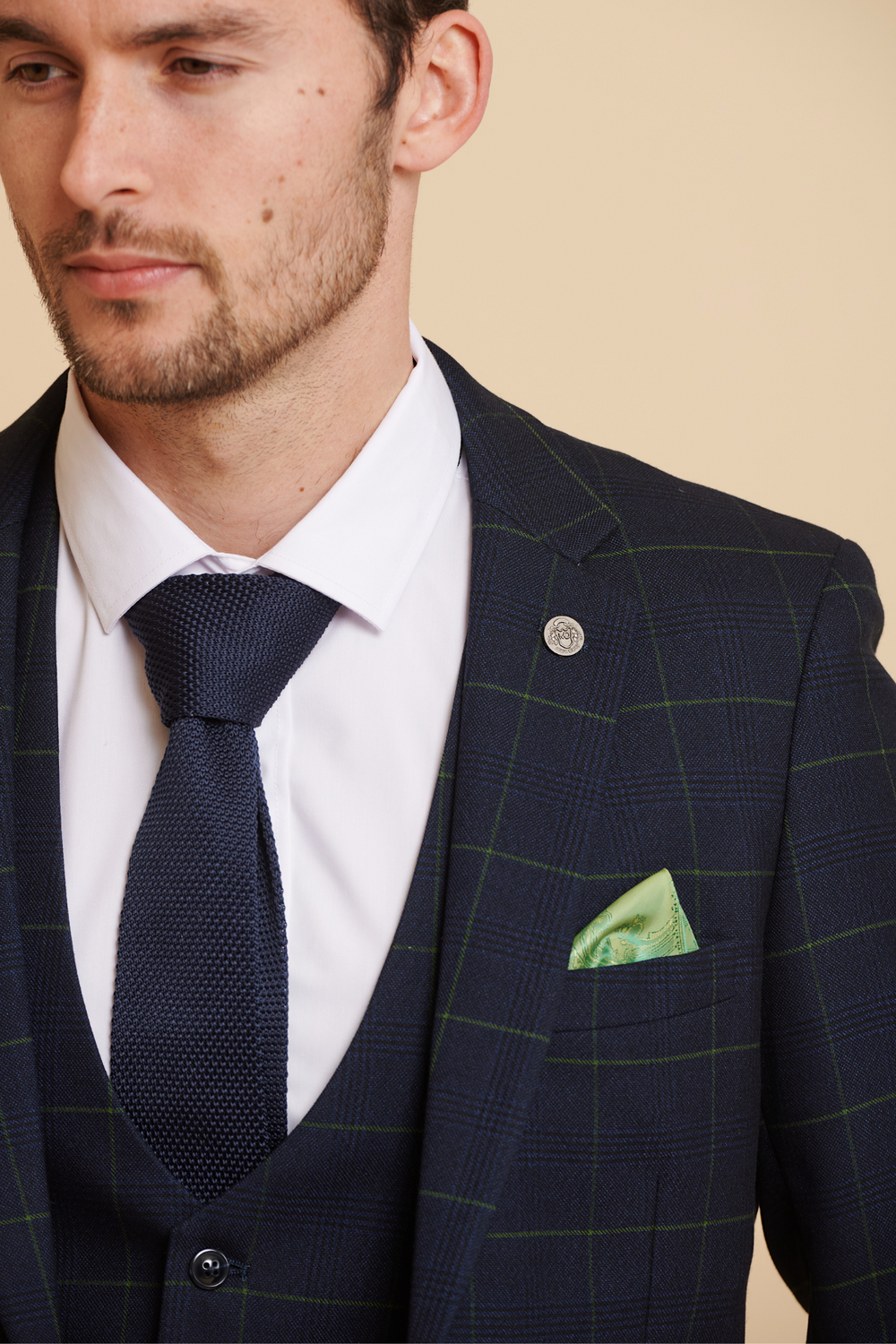 EDINSON - Navy Green Check Blazer