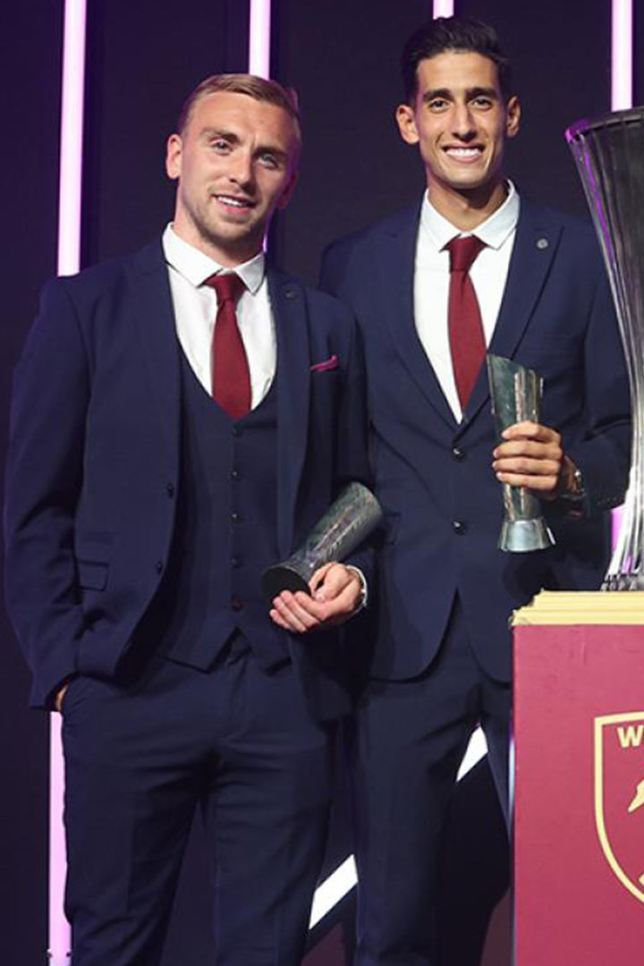 West Ham United Footballer Jarrod Bowen In Bromley Navy Check Suit