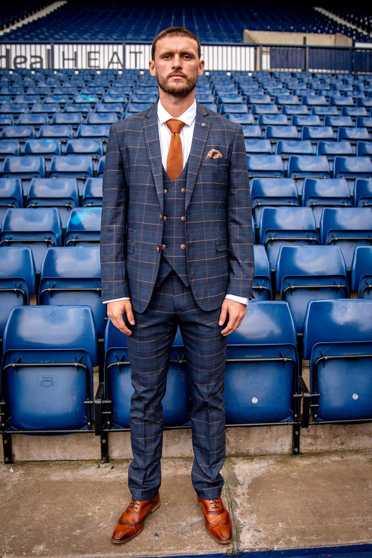 Navy Check - Paul Smith Blazer PS Suit at EDINSON Fit Pocket Patch