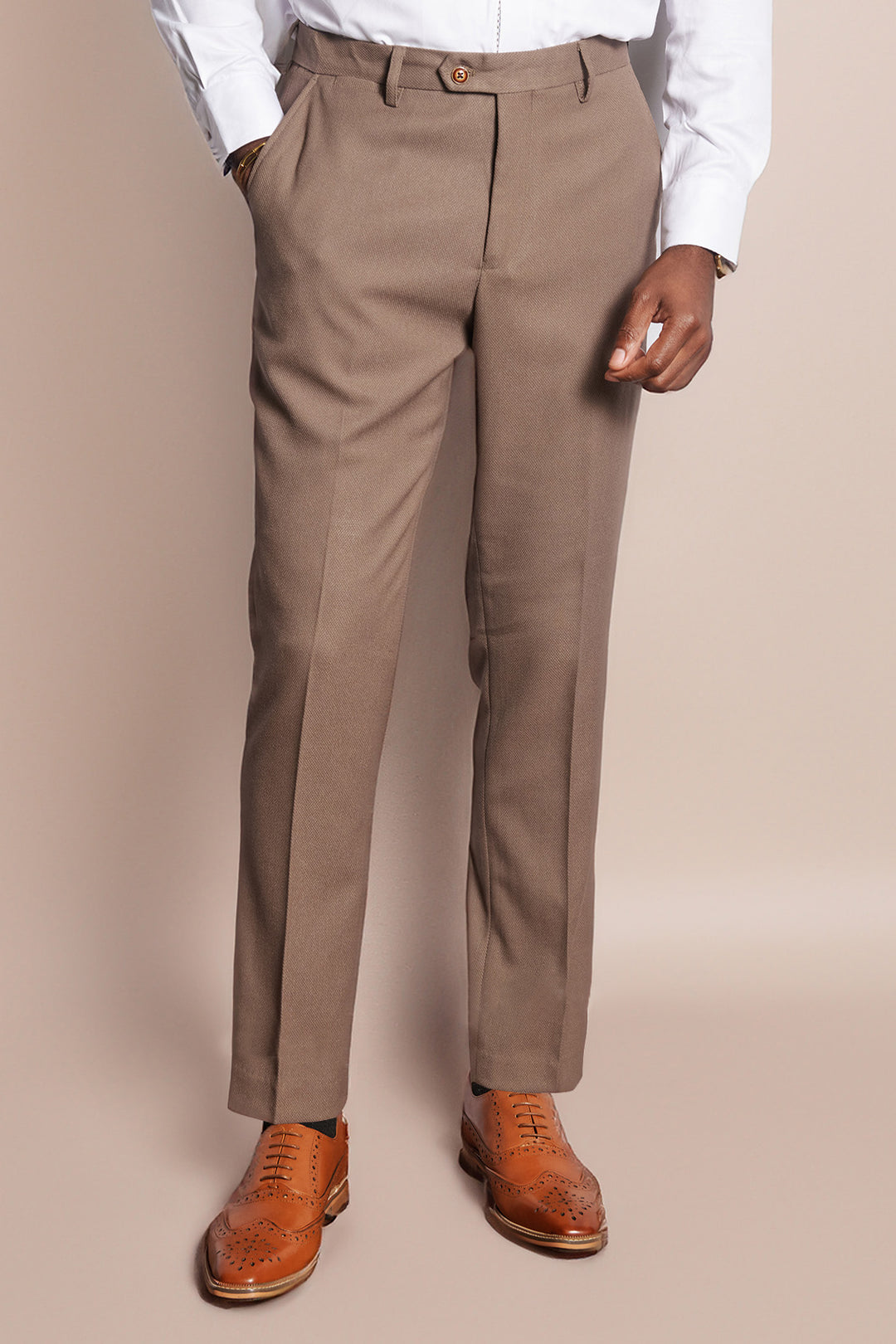 HM5 - Tan Tailored Three Piece Suit