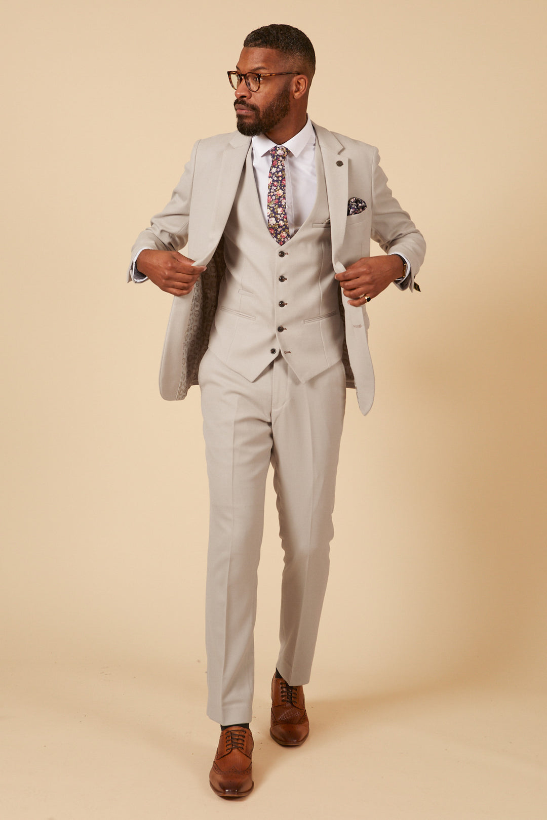 HM5 - Stone Tailored Three Piece Suit