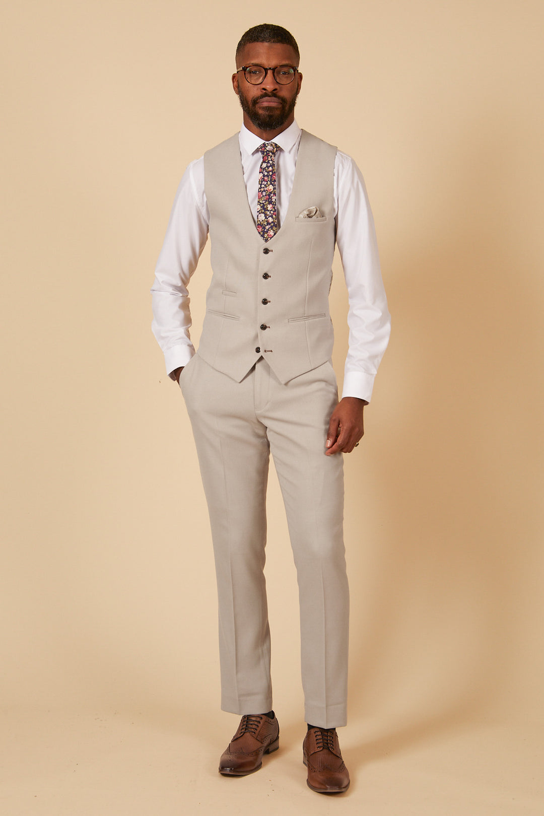 HM5 - Stone Tailored Three Piece Suit