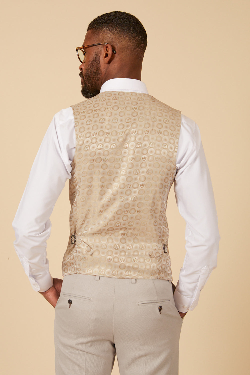 HM5 - Stone Single Breasted Waistcoat