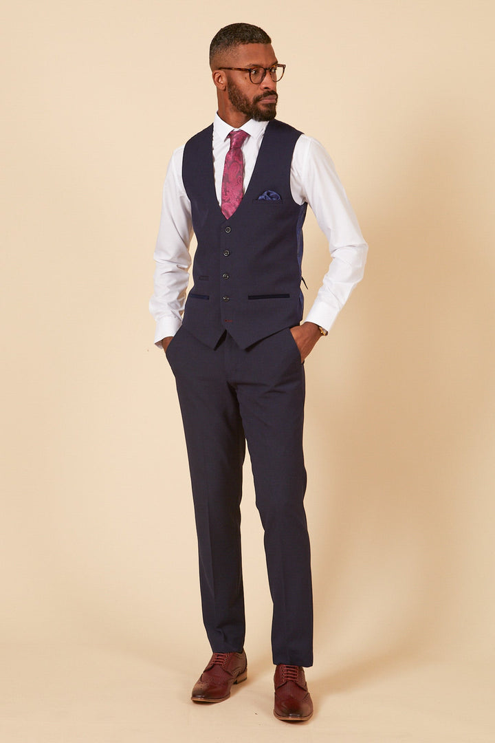 The WHU Collection - BROMLEY Navy Check Three Piece Suit As Worn By Angelo Ogbonna