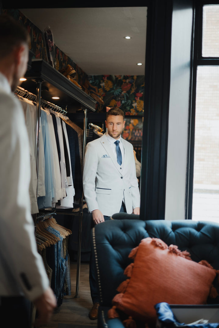 Former Newcastle United Defender Paul Dummett in Bromley Stone with Max Navy Trousers