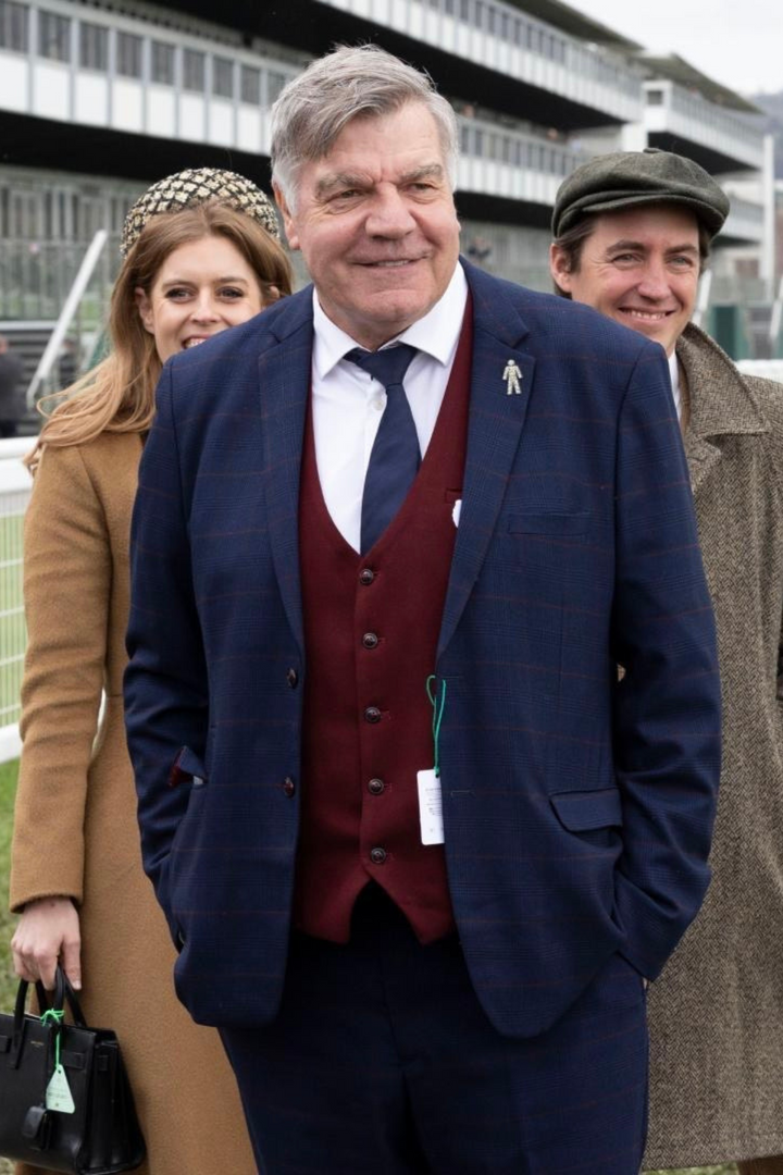 Football Manager Sam Allardyce in in Edinson Navy & Wine Check Suit