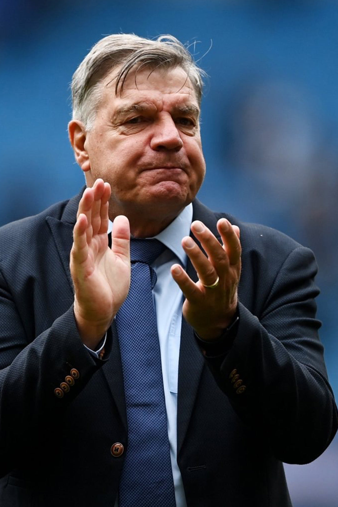 Football Manager Sam Allardyce in Max Navy Suit