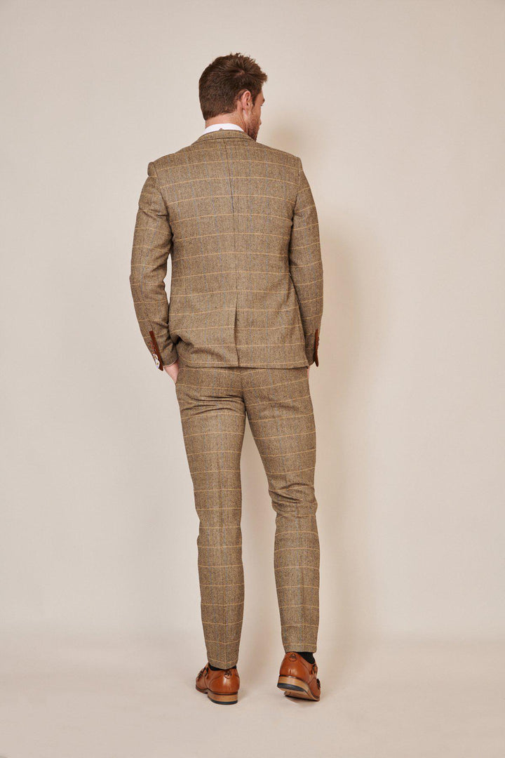 The WHU Collection - TED Tan Tweed Suit With Dion Waistcoat As Worn By Lukasz Fabianski