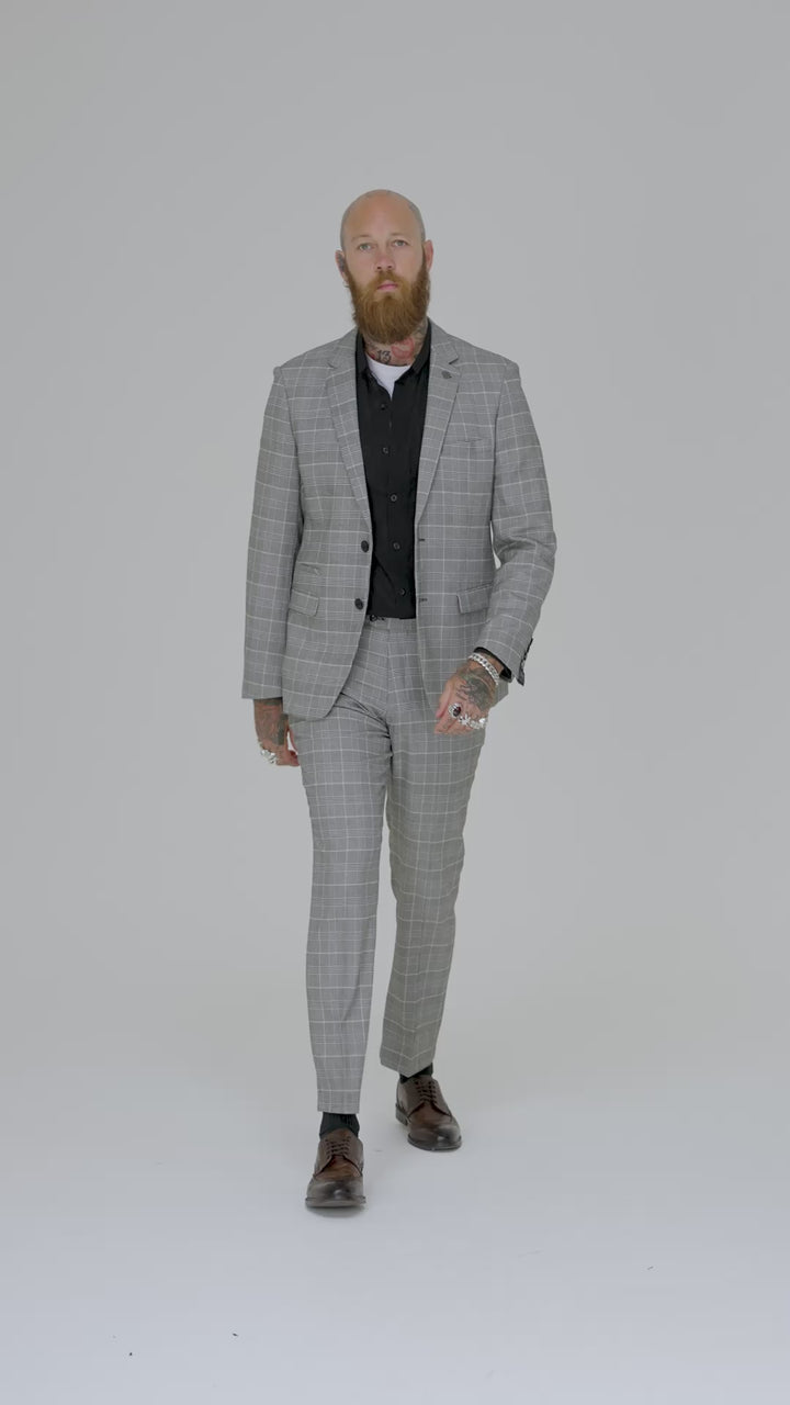 ROSS - Grey Check Two Piece Suit