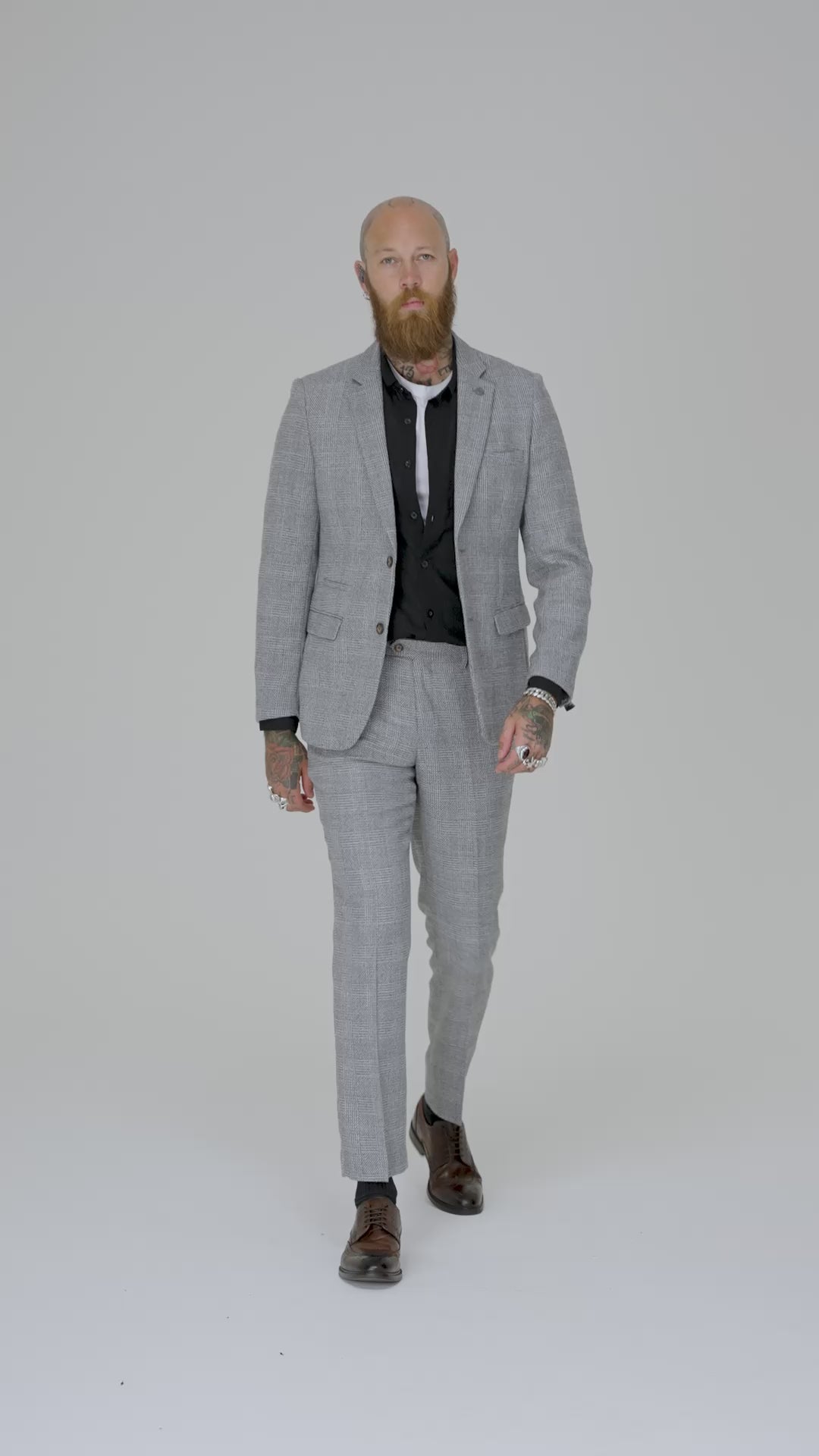 KRIS - Silver Grey Tweed Two Piece Suit