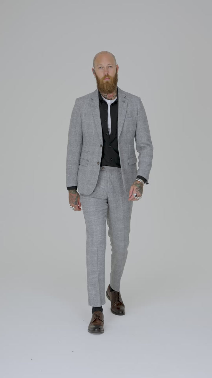 KRIS - Silver Grey Tweed Two Piece Suit