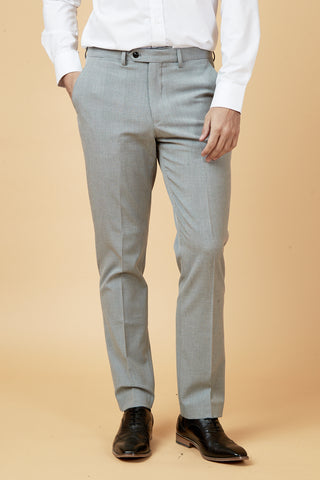 BROMLEY - Silver Grey Check Trousers