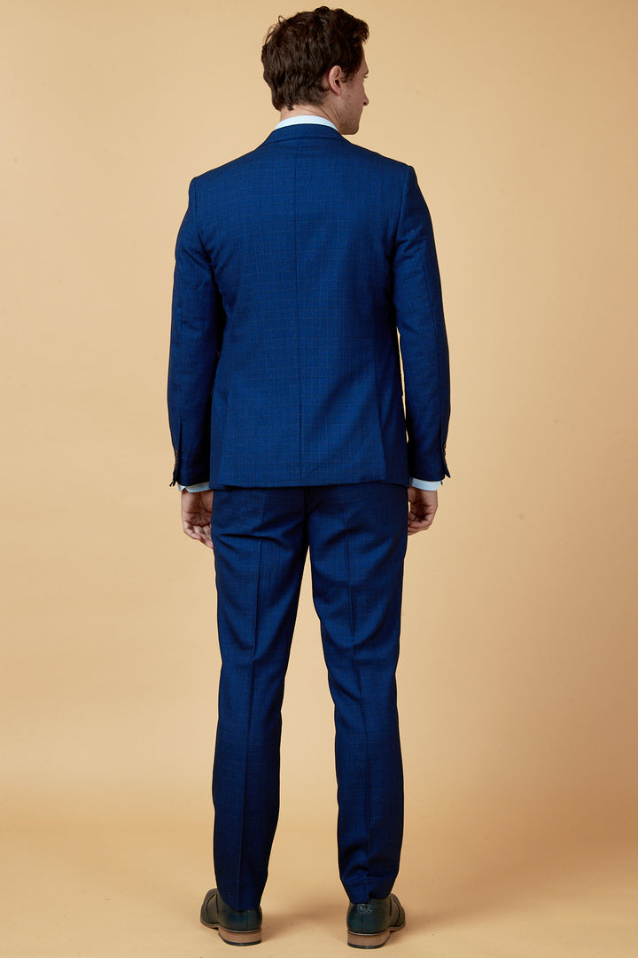 GEORGE - Royal Blue Check Three Piece Suit