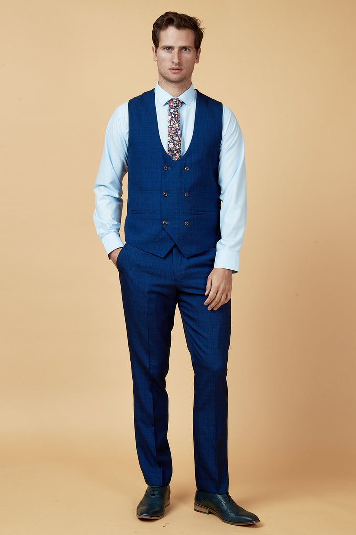 LEE GEORGE - Royal Blue Double Breasted Waistcoat