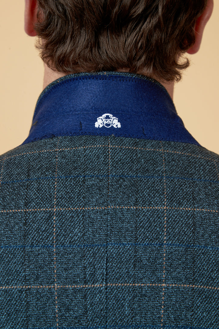 SCOTT - Blue Tweed Check Blazer