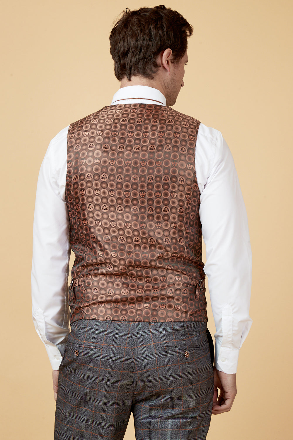 JENSON - Grey Check Double Breasted Waistcoat