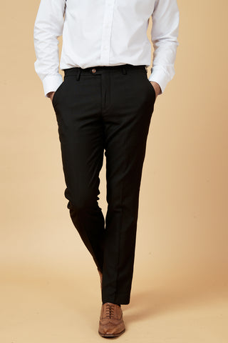 MAX - Black Trousers with Contrast Buttons