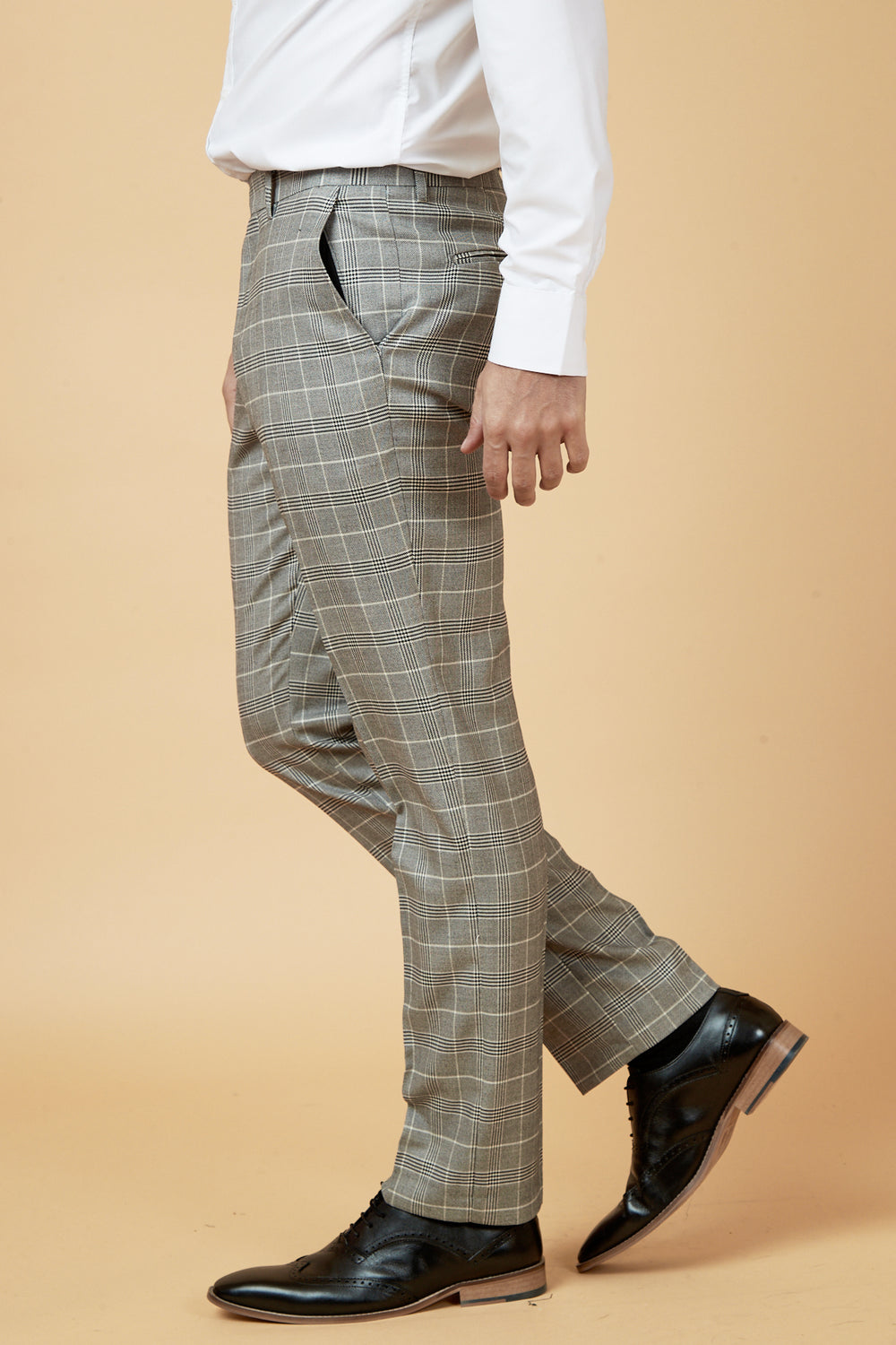 ROSS - Grey Check Trousers