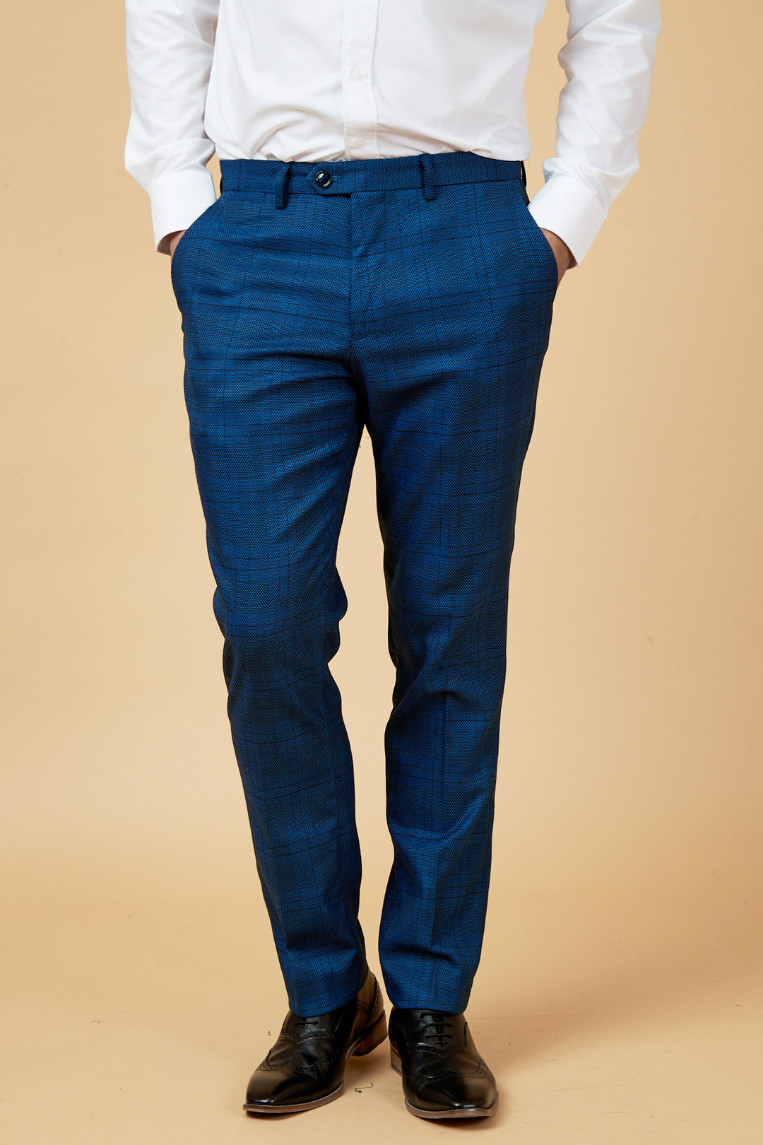 Jerry Blue Check Trousers Shop Men's Fashion Marc Darcy