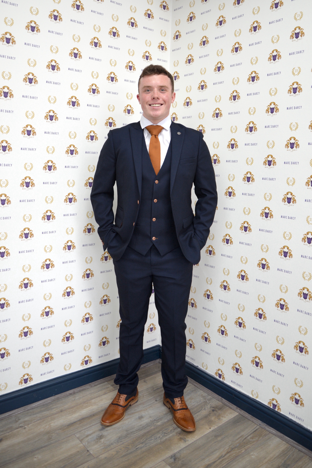 Emmerdale's Bradley Johnson (Vinny Dingle) in Max Navy Suit