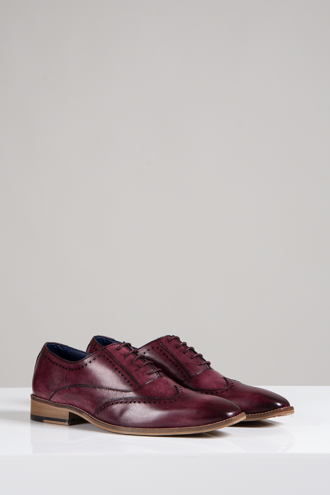 CARSON - Bordeaux Burgundy Wingtip Oxford Brogue Shoe