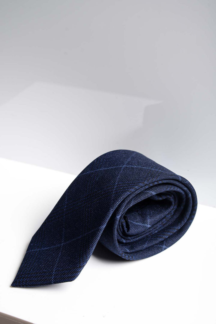 EDINSON - Navy Sky Check Tie