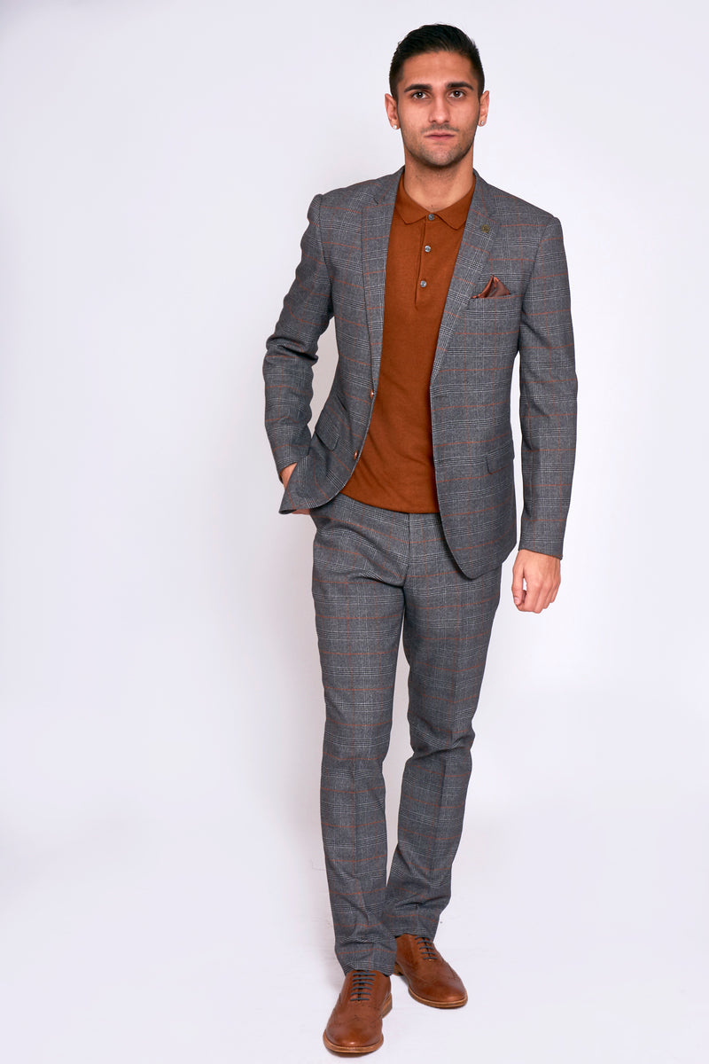 JENSON Grey Check Two Piece Suit – Marc Darcy