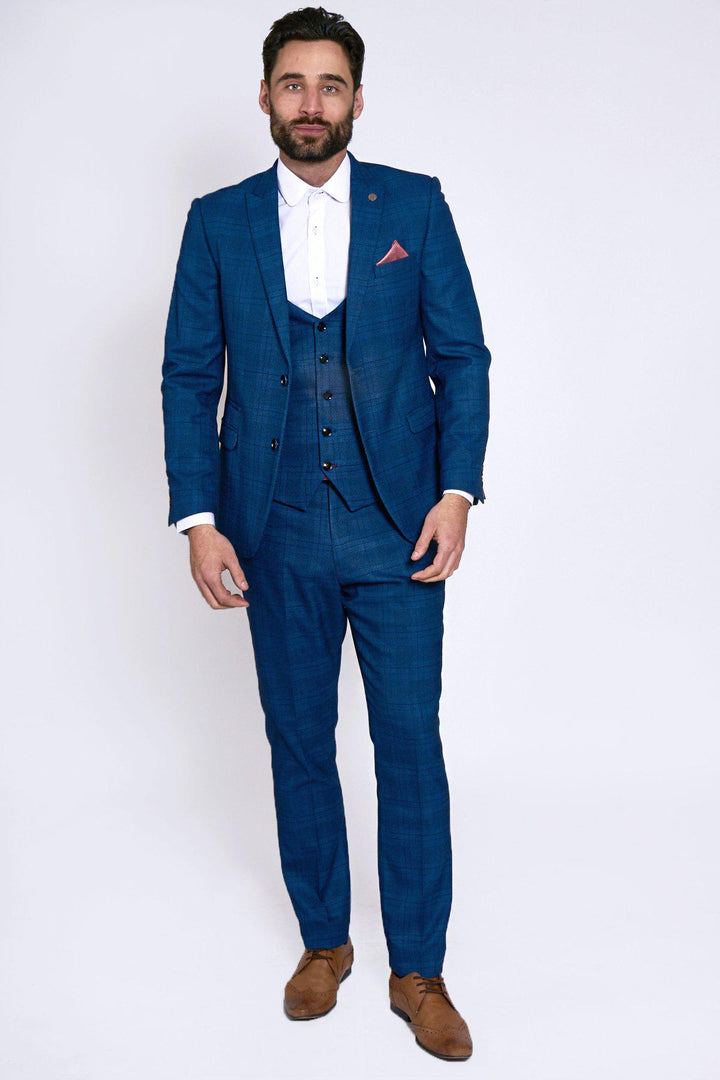 Blogger Style | JERRY Blue Check Suit As Worn By Shaun Findlay