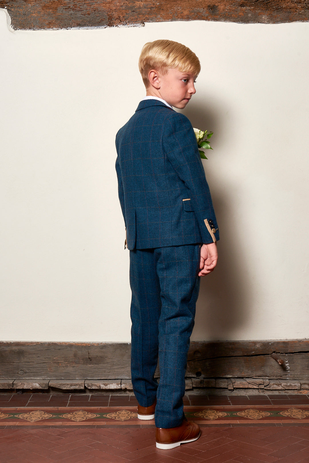 Matching Father & Son | Men’s DION - Blue Tweed Check Suit