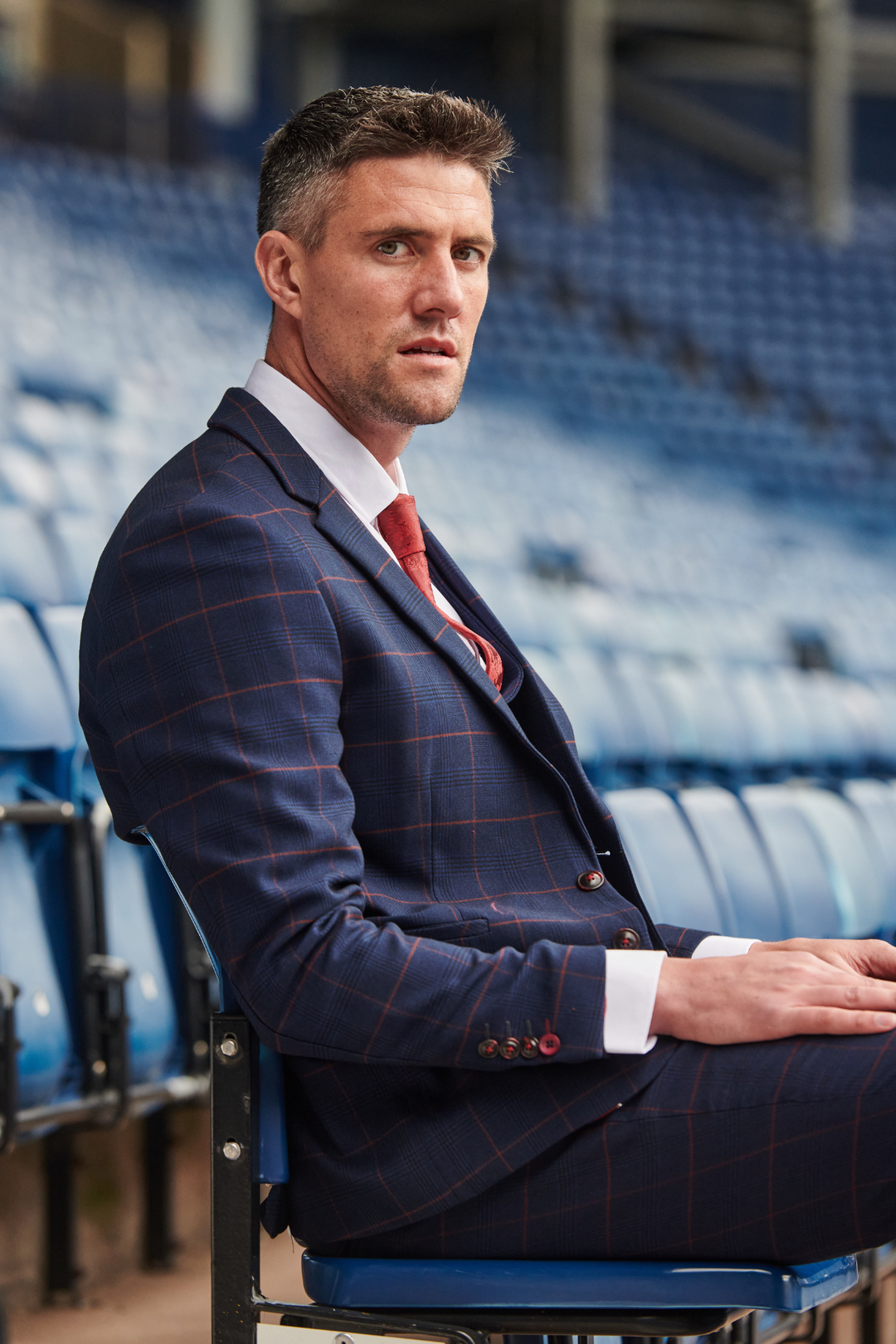 The WBA Collection - Edinson Navy & Wine Suit As Worn By Martin Kelly