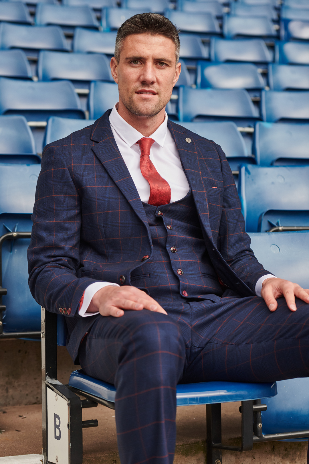 The WBA Collection - Edinson Navy & Wine Suit As Worn By Martin Kelly